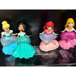 Disney Princess Mini Dolls  lot of 5 Cinderella Jasmine Ariel Aurora Playset